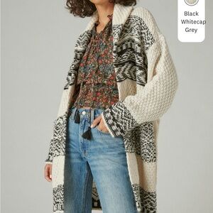 Lucky Brand Women's Fairsle Sweater Coatigan